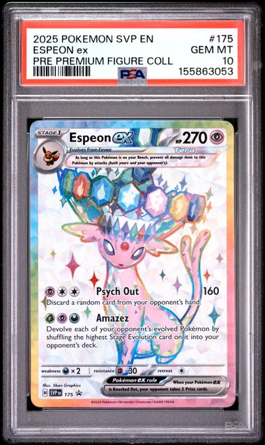 Espeon ex 2025 Pokémon Prismatic Evolutions Figure Collection Promo #175 PSA 10