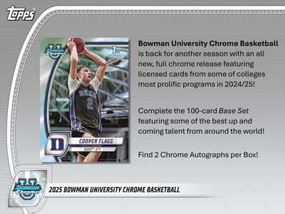 2024-25 Bowman Chrome University Basketball Breaker's Delight 12 Box Case