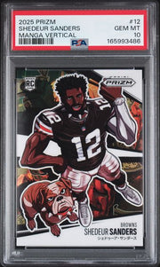 Shedeur Sanders 2025 Panini Prizm Manga Rookie SSP PSA 10