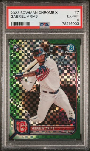 Gabrial Arias 2022 Bowman Chrome X Green X-Fractor 