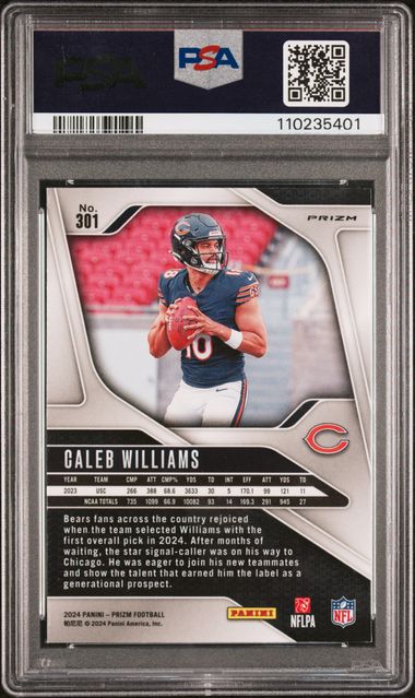 Caleb Williams 2024 Prizm Red/White/Blue Prizm PSA 9 RC