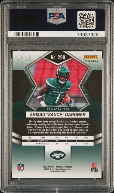 Ahmad "Sauce" Gardner 2022 Mosaic Tessellation 