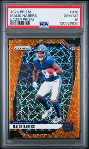Malik Nabers 2024 Panini Prizm Lazer Prizm Rookie PSA 10