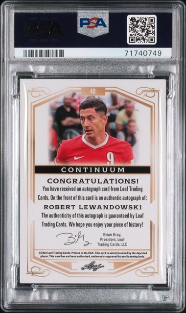 Robert Lewandowski 2022 Leaf Continuum Auto #'d 25/30 PSA 10