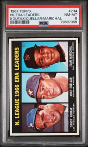Koufax/Cuellar/Marichal 1967 Topps #234 PSA 8