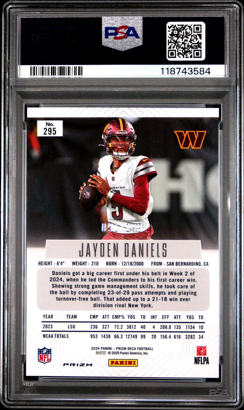 Jayden Daniels 2024 Panini Prizm Deca Red Prizm Rookie 