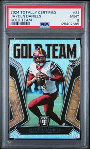 Jayden Daniels 2024 Panini Totally Certified Gold Team rookie card PSA 9