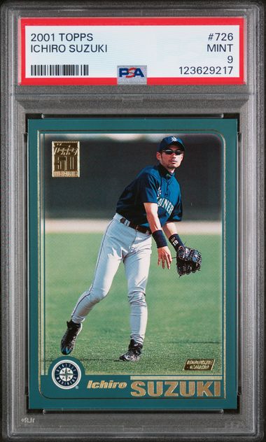 Ichiro Suzuki 2001 Topps Rookie Card PSA 9