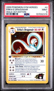Erika's Dragonair 2000 Pokémon Gym Heroes 1st Edition Holo #4/132 PSA 9