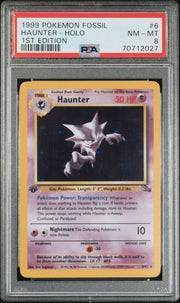Haunter 1999 Pokemon Fossil 1st Edition holo #8/62 PSA 8