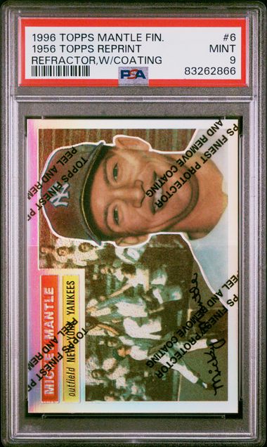 Mickey Mantle 1996 Topps Mantle Commemorative Set '56 Refractor w/ Coating PSA 9