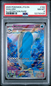 Wailord Pokémon Journey Together Illustration Rare #162/159 PSA 8