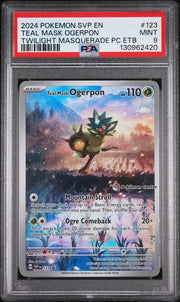 Teal Mask Ogerpon 2024 Pokemon Twilight Masquerade Pokemon Center Exclusive Black Star Promo #123 PSA 9