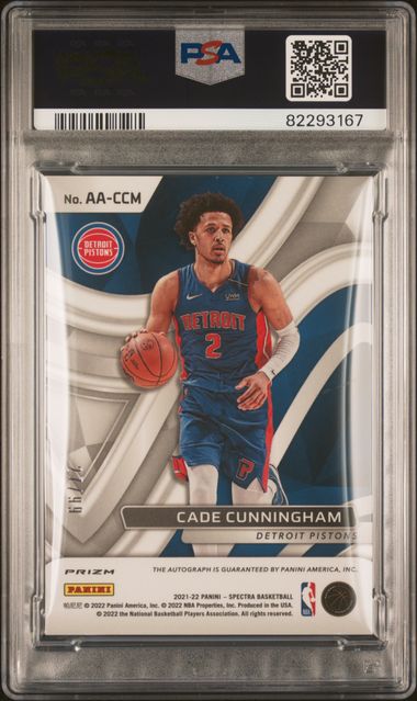 Cade Cunningham 2021 Spectra Aspiring Autographs #'d 27/99 PSA 9 RC