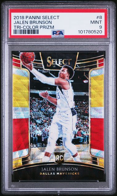 Jalen Brunson 2018 Panini Select Tri-Color Prizm Rookie PSA 9