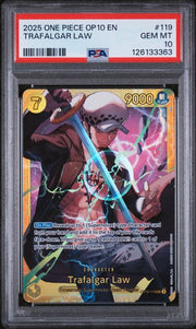 Trafalgar Law 2025 One Piece OP-10 Secret Rare #OP10-119 PSA 10