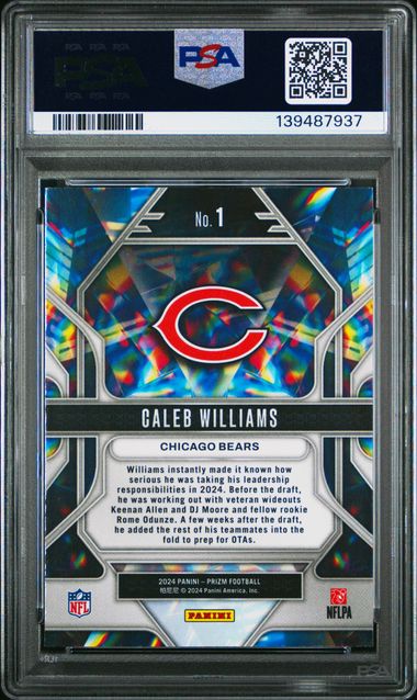 Caleb Williams 2024 Panini Prizm Prizmatic RC PSA 10