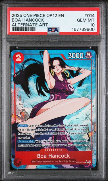 Boa Hancock One Piece Legacy of The Master OP12-014 SR Alternate Art PSA 10