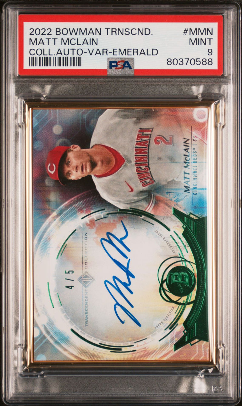 Matt McLain 2022 Bowman Transcendent autograph green 