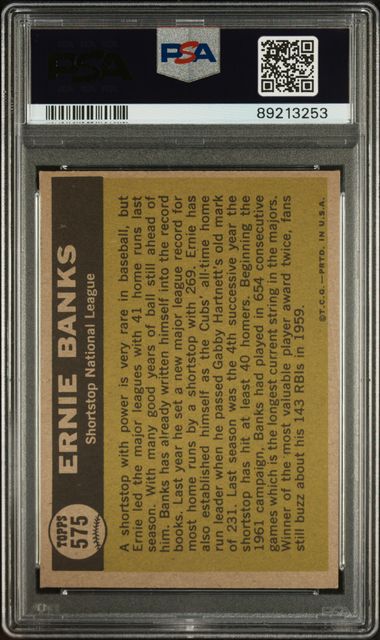 Ernie Banks 1961 Topps All Star #575 PSA 6