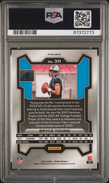 Bryce Young 2023 Panini Prizm orange ice prizm rookie card PSA 10