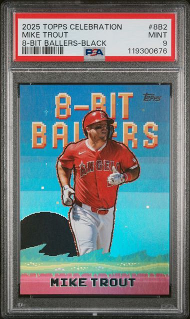 Mike Trout 2025 Topps Celebration 8-Bit Ballers black 