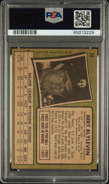 Bert Blyleven 1971 Topps #26 PSA 4