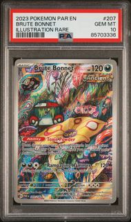 Brute Bonnet Pokémon Paradox Rift Illustration Rare #207/182 PSA 10