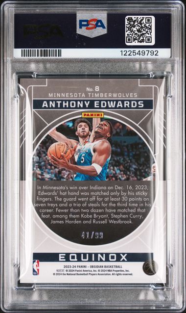 Anthony Edwards 2023 Panini Obsidian Equinox #'d 41/99 PSA 10