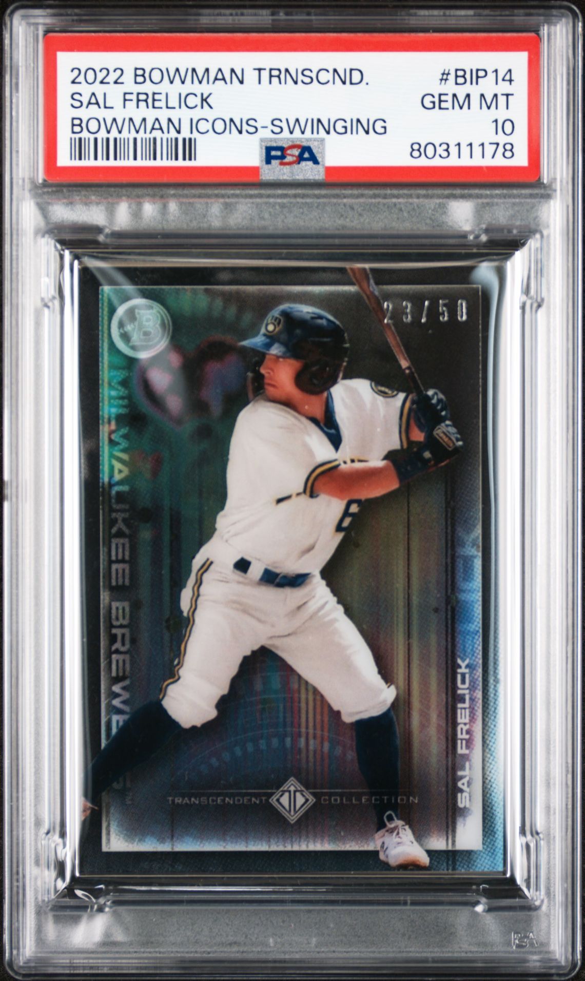 Sal Frelick 2022 Bowman Transcendent Collection Bowman Icons /50 Hands Up PSA 10
