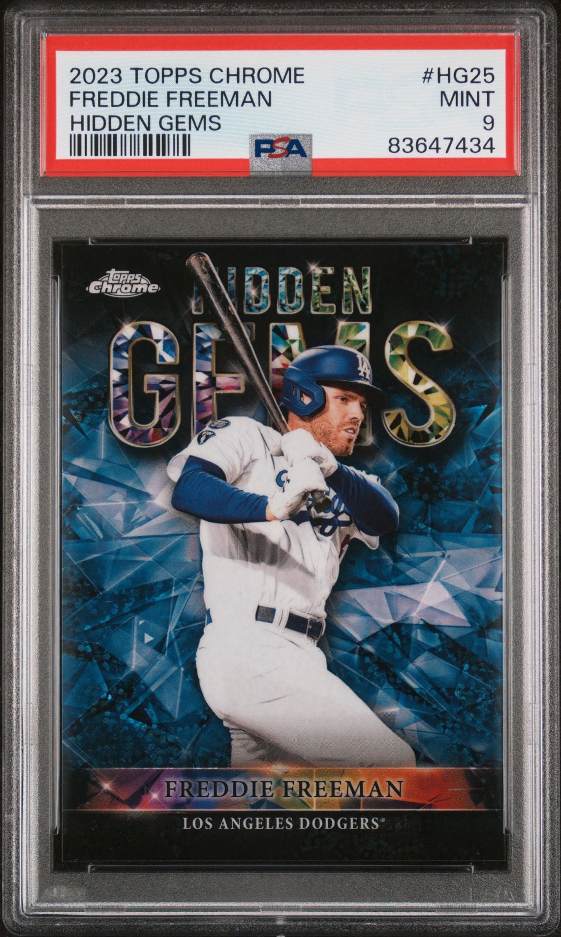 Freddie Freeman 2023 Topps Chrome Hidden Gems SSP PSA 9