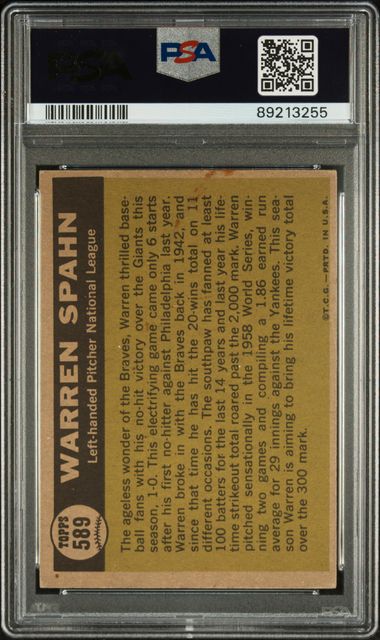Warren Spahn 1961 Topps All Star 
