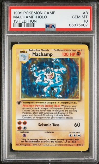 Machamp 1999 Pokémon 1st Edition Holo PSA 10