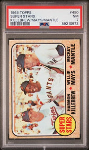 Super Stars Killebrew Mays Mantle 1968 Topps #490 PSA 7