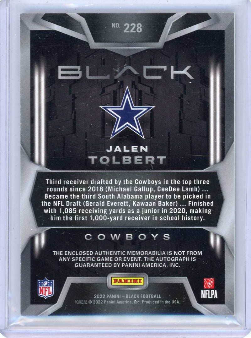 Jalen Tolbert 2022 Panini Black RPA 