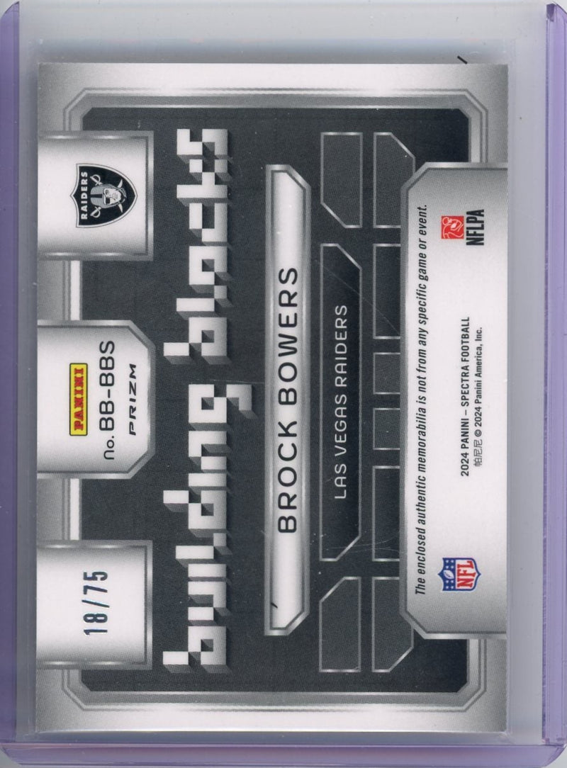 Brock Bowers 2024 Panini Spectra Building Blocks triple relic rookie card 