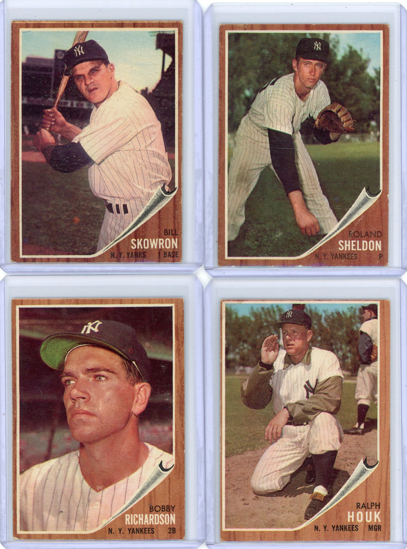 Yankees 1962 Topps 4-card lot 