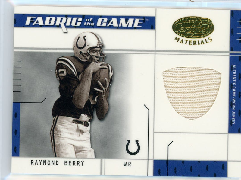 Raymond Berry 2003 Donruss Leaf Certified Fabric of the Game auth. game-used jersey relic 