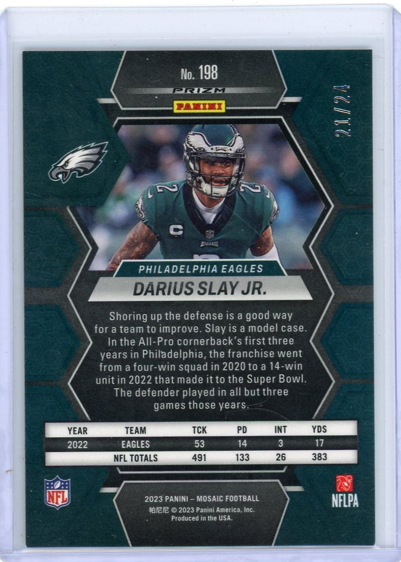 Darius Slay Jr. 2023 Panini Mosaic Gold Sparkle 
