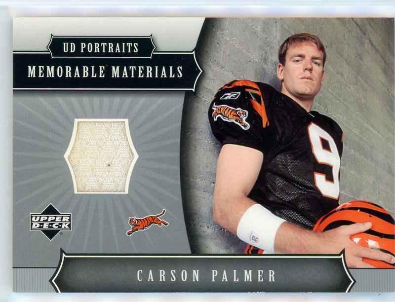 Carson Palmer 2005 Upper Deck Portraits Memorable Materials auth. game-used jersey relic