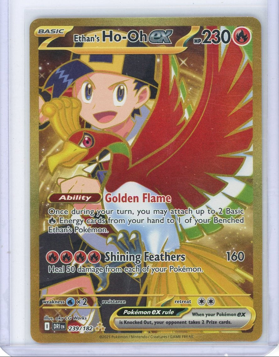 Ethan's Ho-Oh ex Pokémon Destined Rivals Gold Hyper Rare #239/182