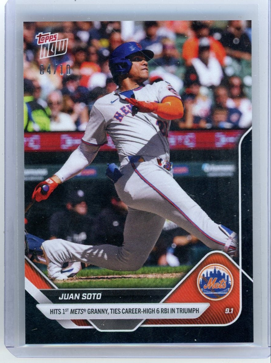 Juan Soto - 2025 MLB Topps NOW® Black - Card 642 1st Grand Slam w/ Mets 6 RBI #'d 04/10
