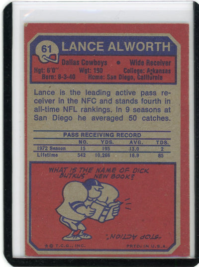 Lance Alworth 1973 Topps #61