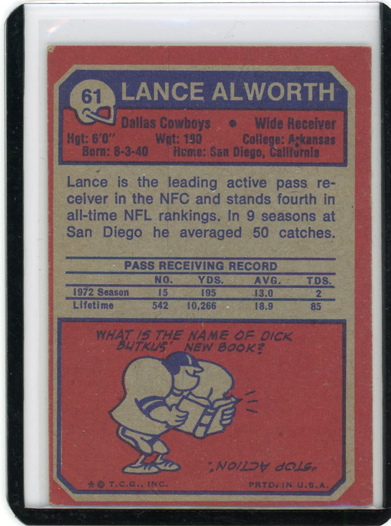 Lance Alworth 1973 Topps 