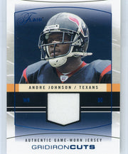 Andre Johnson 2004 Fleer Flair Gridiron Cuts auth. game-used jersey relic blue