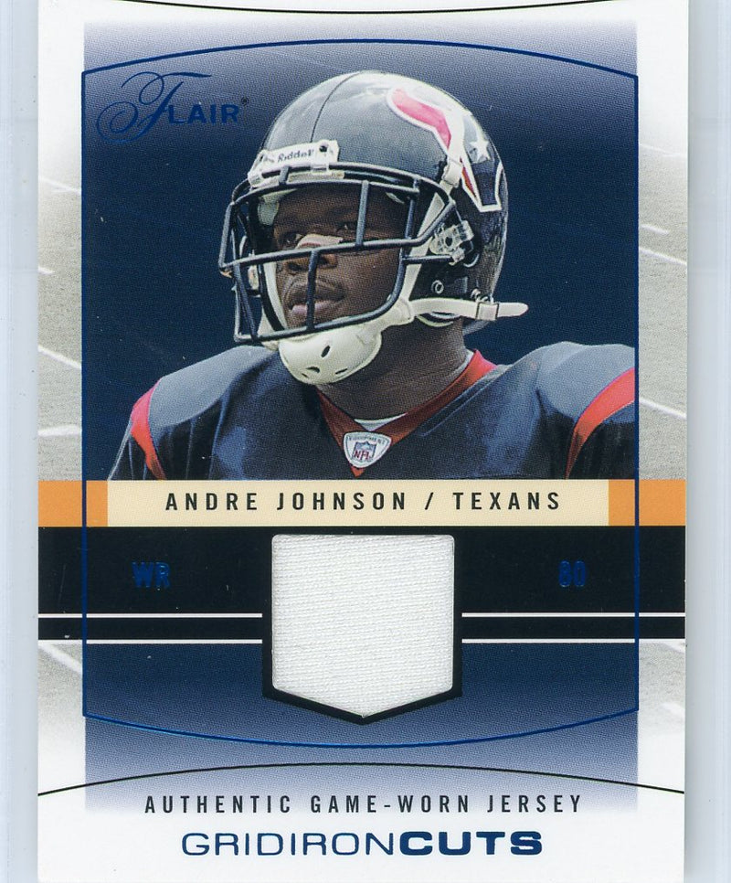 Andre Johnson 2004 Fleer Flair Gridiron Cuts auth. game-used jersey relic blue