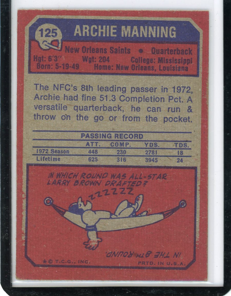 Archie Manning 1973 Topps 