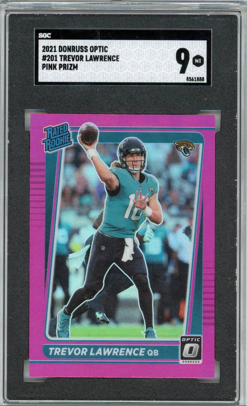 Trevor Lawrence 2021 Donruss Optic Pink Prizm SGC 9