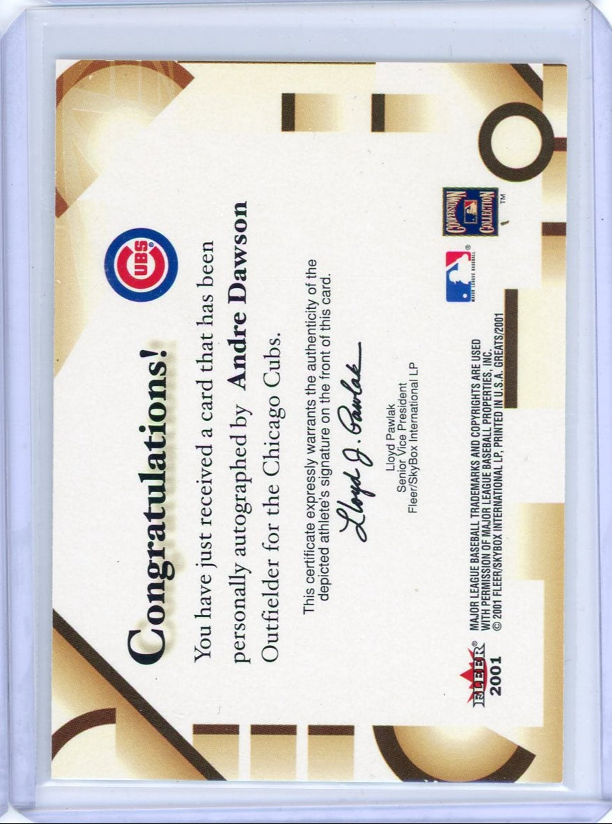 Andre Dawson 2001 Fleer Greats of the Game autograph