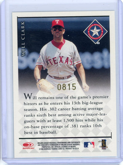 Will Clark 1998 Donruss Signature Series autograph green #'d 0815/1000